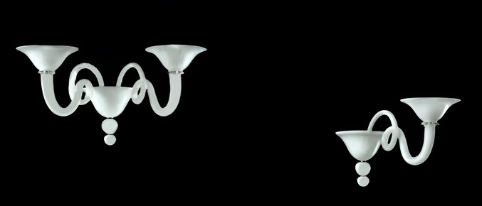 Lámpara de pared de cristal de Murano blanco, modelo Greg, hecha a mano por Fabbrica Lampadari Murano