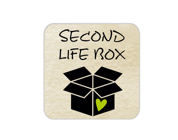 Verpackungsetiketten - Umweltschutzaufkleber für Verpackungen:  second life box