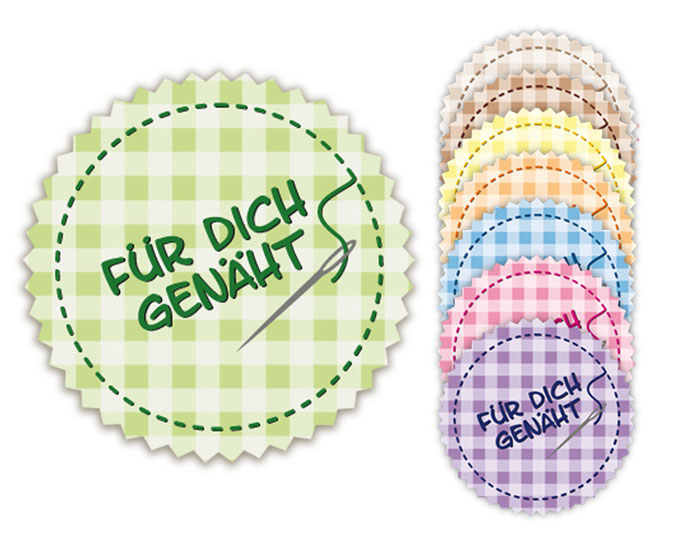 Handmadeaufkleber für dein Label - für dich genäht - mit Nadel