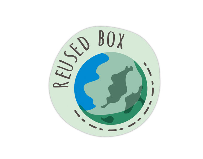Verpackungsetiketten - Umweltschutzaufkleber für Verpackungen:  reused box