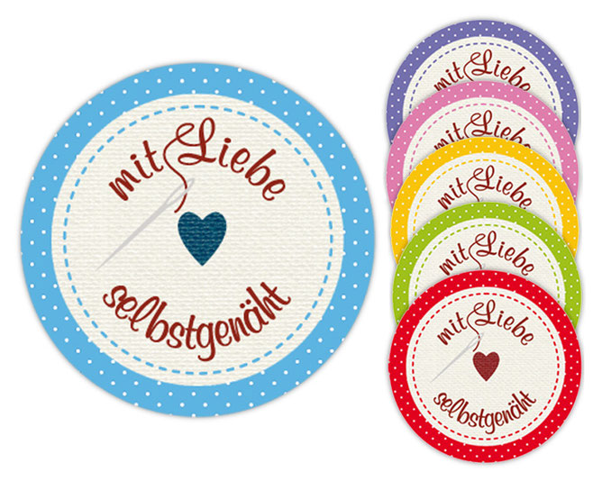 Handmadeaufkleber für dein Label - mit Liebe selbstgenäht - Stern 