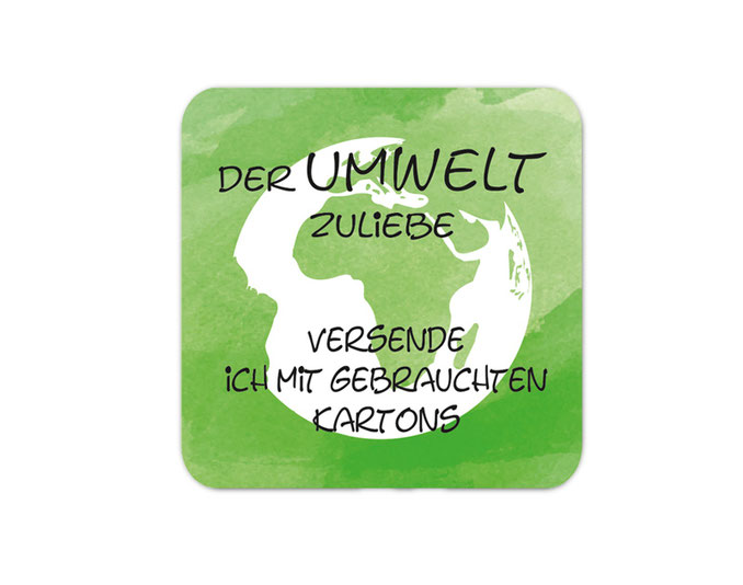 Verpackungsetiketten - Umweltschutzaufkleber für Verpackungen:  Der Umwelt zuliebe - Versand mit gebrauchten Kartons