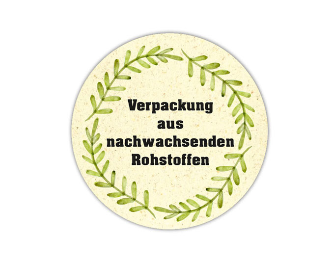 Verpackungsetiketten - Umweltschutzaufkleber für Verpackungen:  Verpackung aus nachwachsenden Rohstoffen
