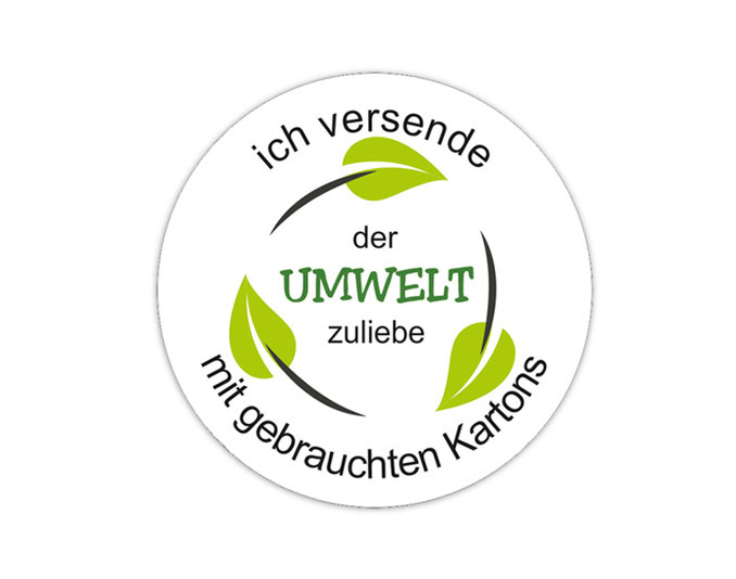 Verpackungsetiketten - Umweltschutzaufkleber für Verpackungen:  Der Umwelt zuliebe - Versand mit gebrauchten Kartons