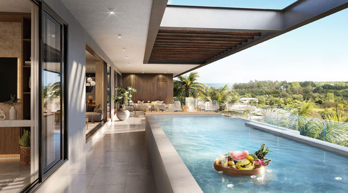 AZULINA appartements et penthouses G+2 haut de gamme vue mer à pointe aux biches nord île Maurice