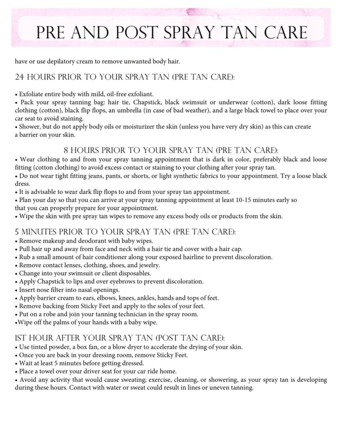 Spray Tan Pricing Csalons
