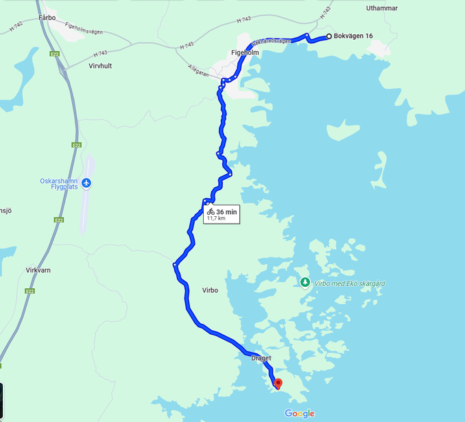 Radweg zum Badeplatz Dragskär