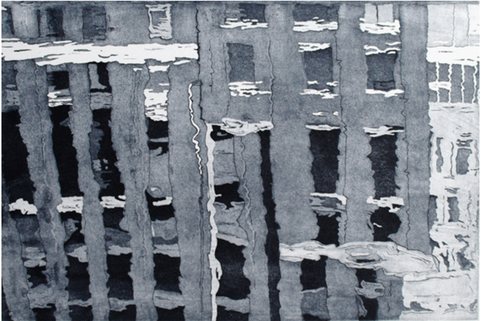 Série "Vedute del Canal del’Ourcq", Veduta 1 2019 Eau forte, aquatinte, burin, pointe sèche  20 x 29,5 cm (cuvette), 33 x 45 cm (feuille)