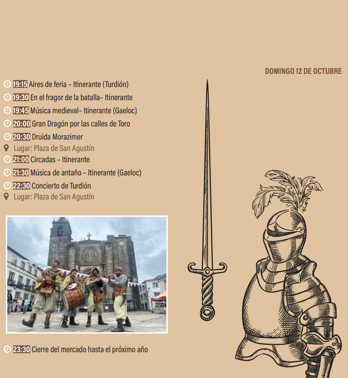 Programa del Mercado Medieval y Fiesta de la Vendimia en Toro