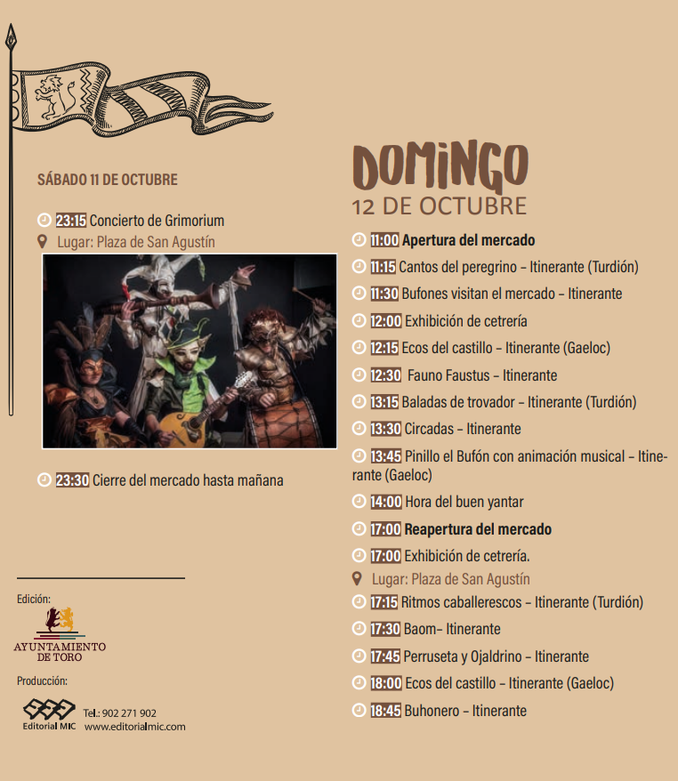 Programa del Mercado Medieval y Fiesta de la Vendimia en Toro