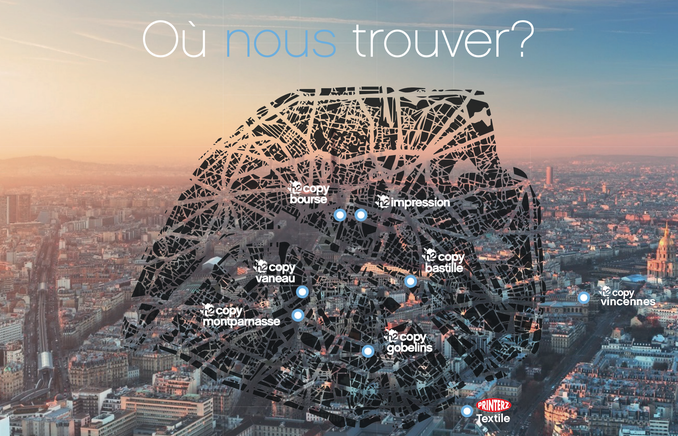 map of Paris, h2copy, copy shop in Paris, printing in Paris, where to print in Paris, print a document in Paris, document binding in Paris, h2impression, fast printing in Paris 