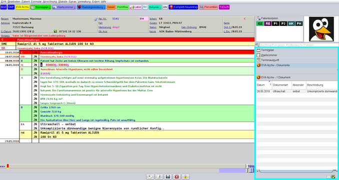 Arztsoftware Praxissoftware abasoft EVA SoftwarefürPraxis Wartezimmer Terminauskunft Archiv Labor