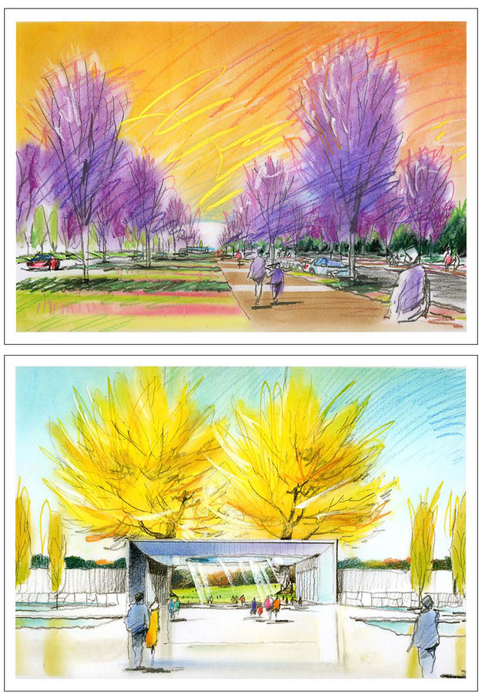 パステル着色パース perspective using color pastel