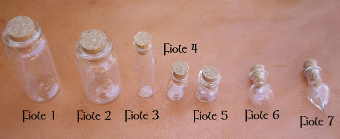Comparaison de la taille des fioles en verre
