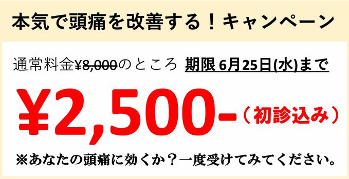 頭痛を本気で治すキャンペーン 初回お試し2500円