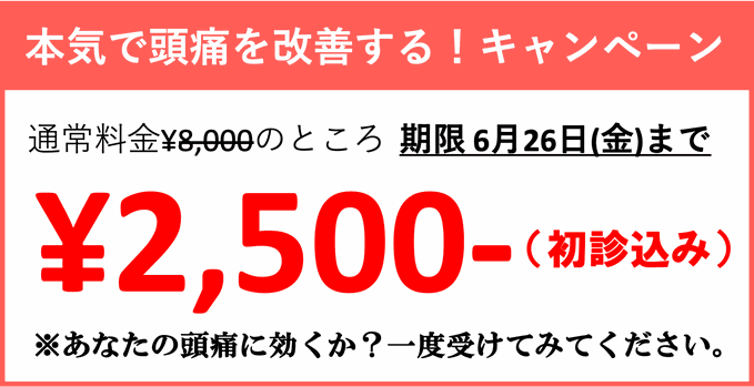 頭痛を本気で治すキャンペーン 初回お試し2500円