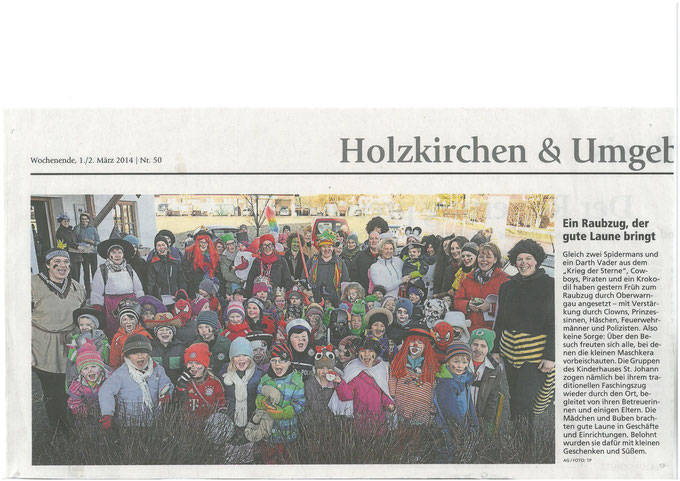Foto vom Faschingszug durch Warngau im Münchner Merkur
