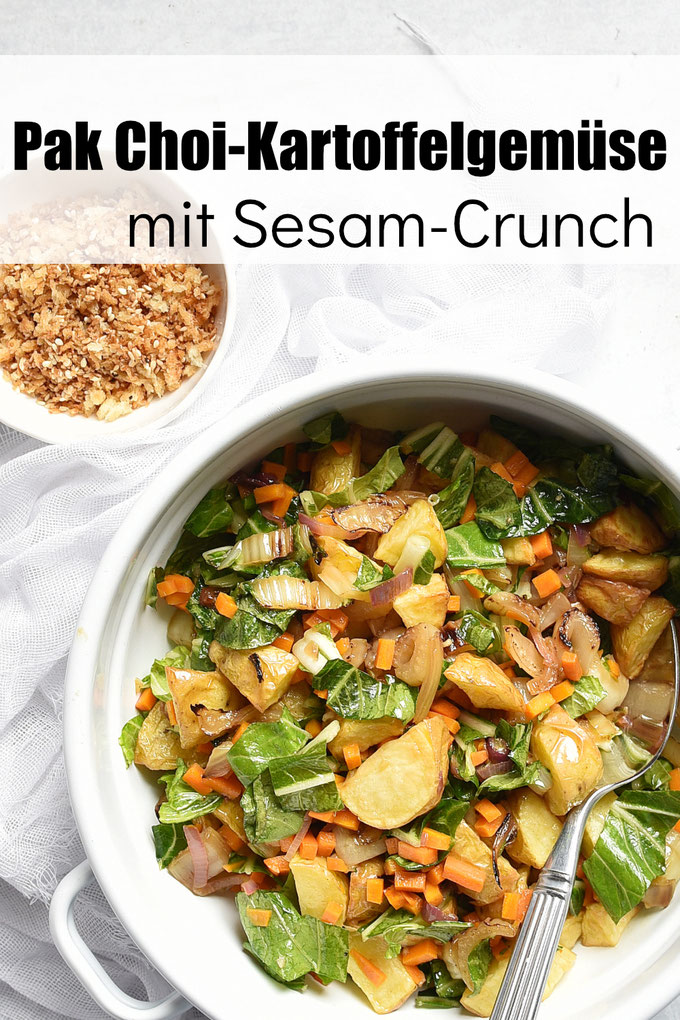 Pak Choi Kartoffelgemüse - mal was anderes und super lecker, weg von klassischen asiatischen und klassischen Kartoffelsalaten, einfach mal was anderes mit normalen Zutaten aus dem Supermarkt, vegan, Sommergemüse