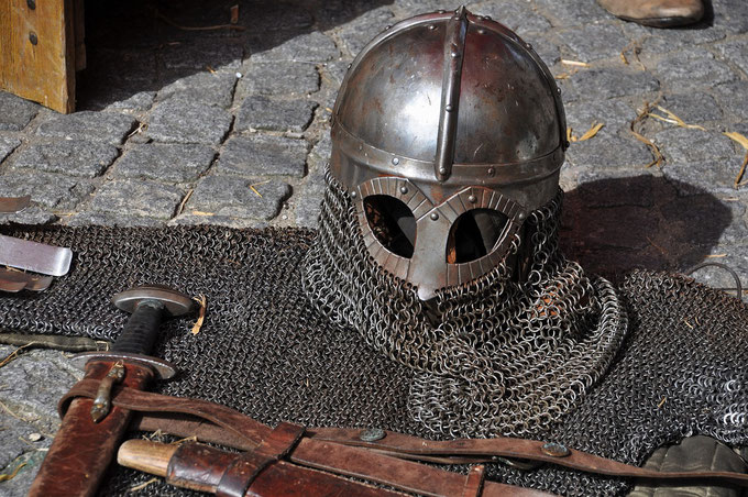 Chainmail helmet and shirt