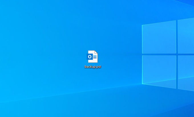 Outlookのバックアップファイルが作成されました