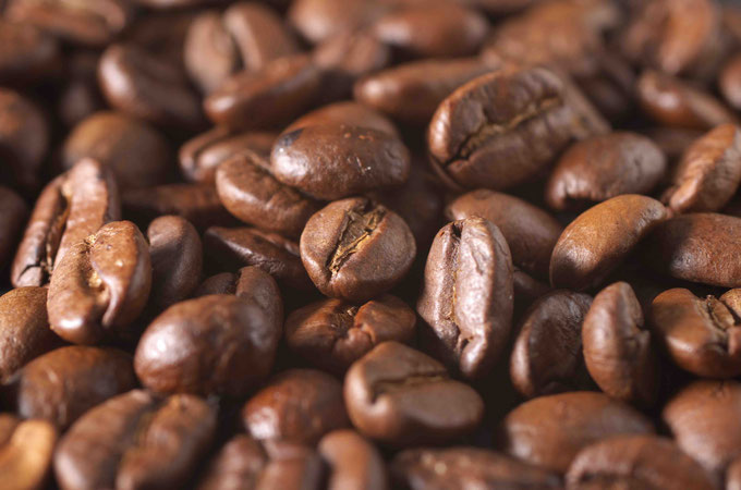 Perfekt geröstete Kaffeebohnen