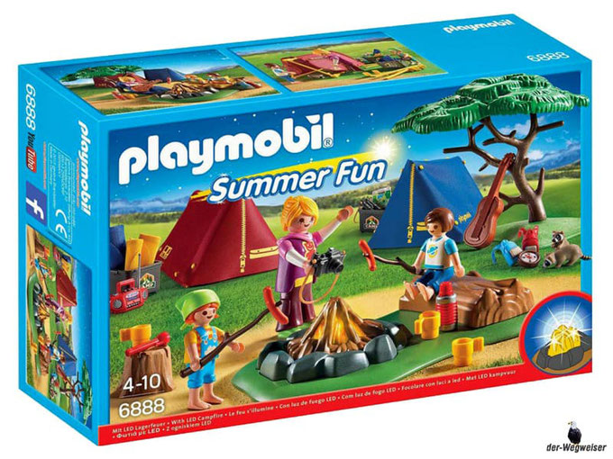 Bei der Bestellung im Onlineshop der-Wegweiser erhalten Sie das Playmobil Paket 6668 "Zeltlager mit LED-Lagerfeuer".