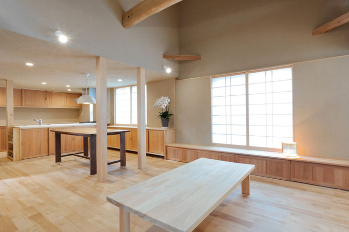 大工が造った造作家具に囲まれたLDK
