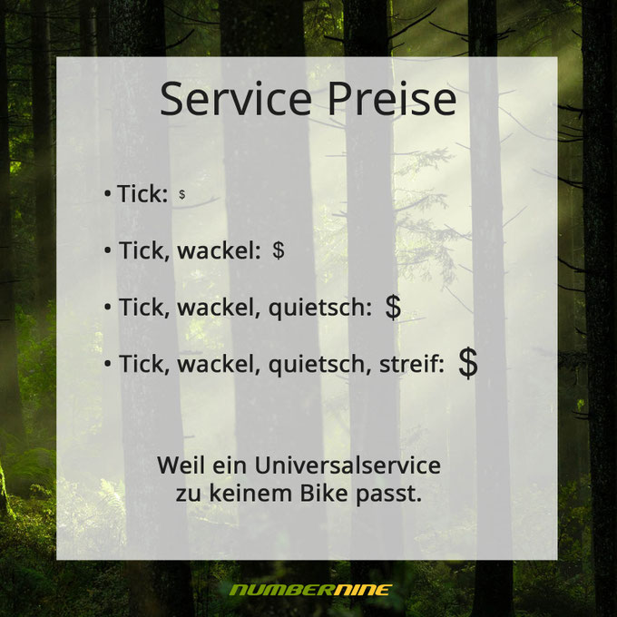 Bikewerkstatt Uri Service Preise