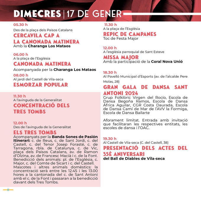 Programa de la Festa Major de Vila-seca