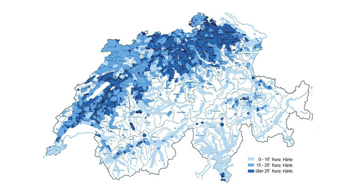 Dureté de l'eau en Suisse