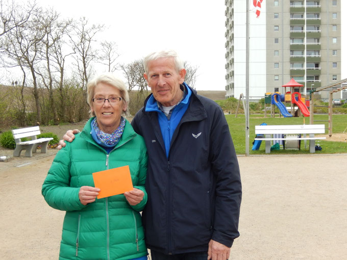 Renate Dyck und Otto Hansen - Geest-Bouler Breklum - 2. Platz Jubiläums-Turnier Büsum