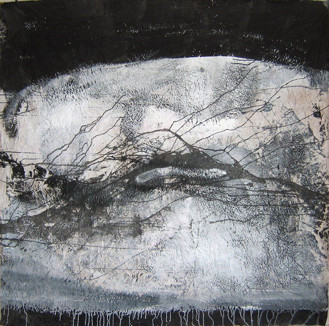 "15-010" - Acrylique sur kraft froissé (libre) - 160 x 160 cm - 2015