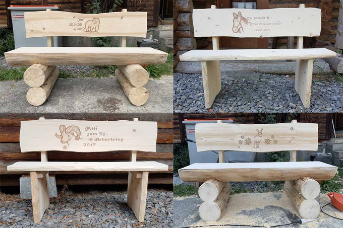 Holzschnitzerei Holzbank - Schnitzerei Reichen