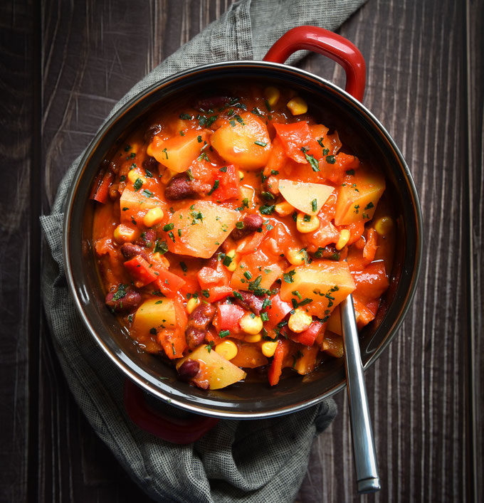 Gefüllte Paprikaschoten mit Reis und Hackfleisch in der vegetarischen bzw. veganen Version, Thermomix