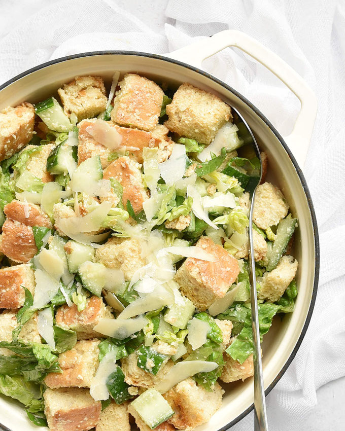 Brot Salat Caesar Salad Style Rezept Thermomix