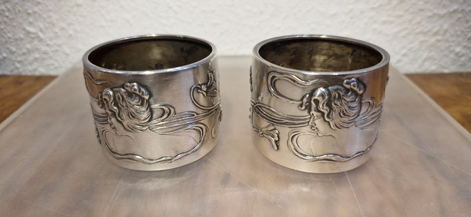Jugendstil Serviettenringe 833er Silber Portugal
