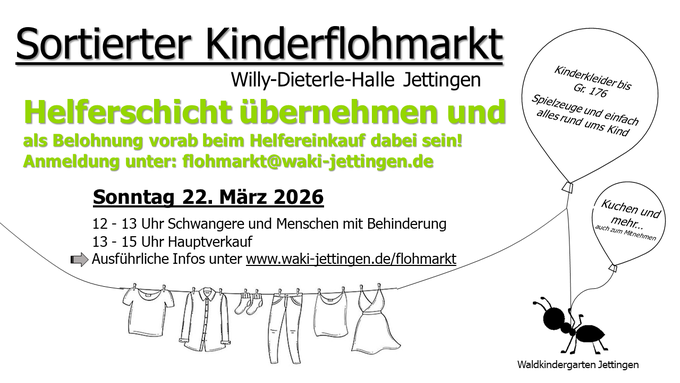 Sortierter Kinderflohmarkt Waldkindergarten Jettignen