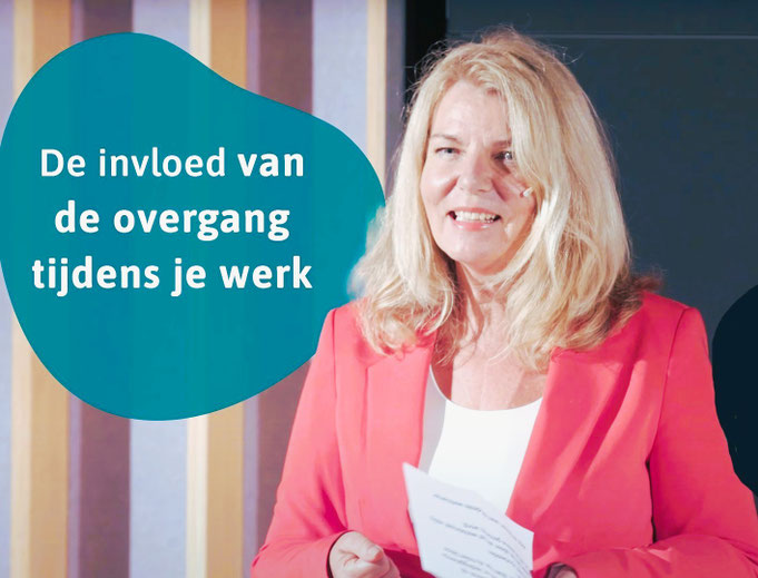 Big geregistreerd overgangsconsulent en arboverpleegkundige geeft presentaties over werk en overgang.