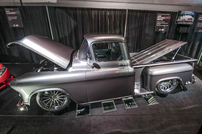 A 1955 Chevrolet 1300 of the 2025 Montreal auto Show Zone Performance 