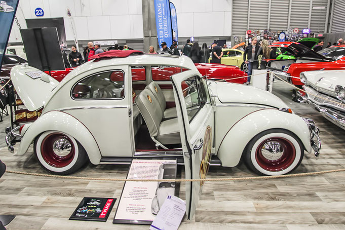 VW Coccinelle 1962, VW Beetle 1962, Rust-Eze, toit escamotable, projet père-fille, Salon de l'Auto Sport de Québec 2024