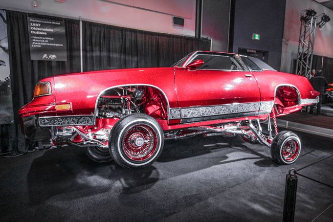 A 1987 Oldsmobile Cutlass Low Rider of the 2025 Montreal auto Show Zone Performance 