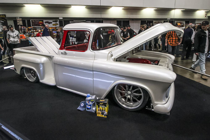 1957 Chevrolet 3100 Pickup @ Toronto Motorama 2024, Snow White, SEMA Show Vehicle