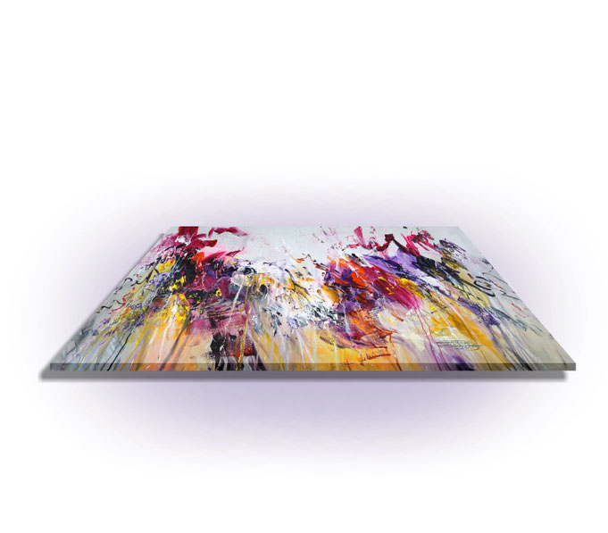 ready to hang, blue abstract large painting