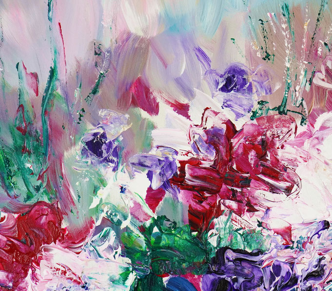 Detail of the flower bouquet painting