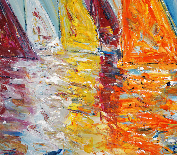 detail of the summer sailing painting