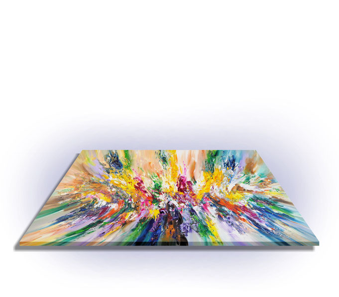 ready to hang, blue abstract large painting