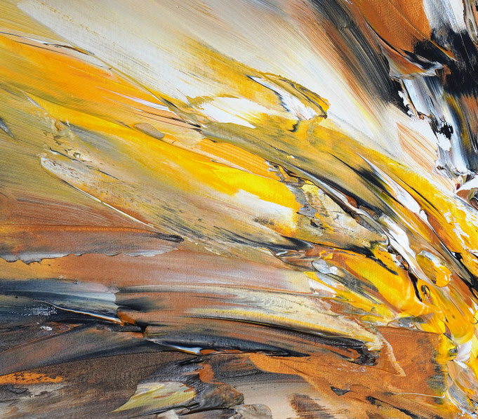 detail of the large abstract, brown artwork