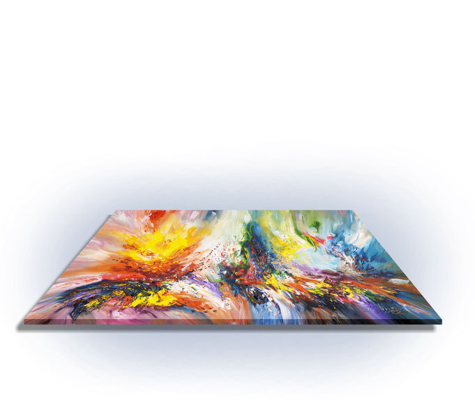 ready to hang, blue abstract large painting