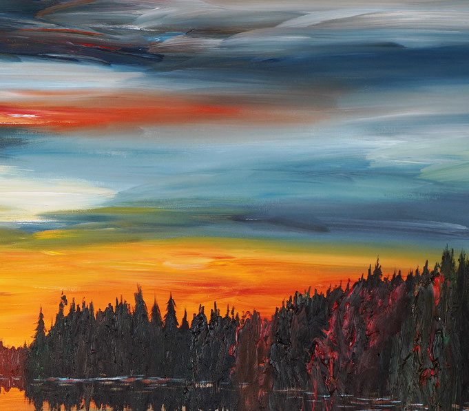 detail of the sunset artwork of the artist Peter Nottrott