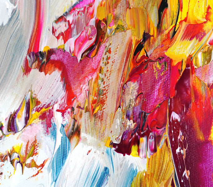 detail of the colorful abstract painitng